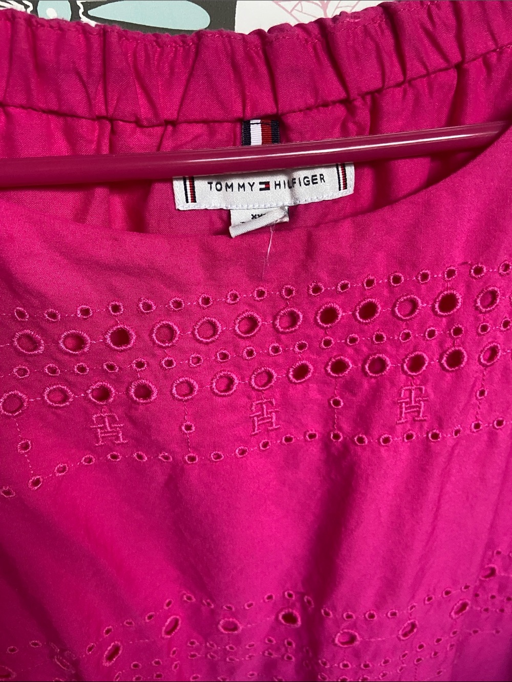 Tommy Hilfiger Fuchsia Eyelet Sundress. Size XXL - Picture 3 of 5